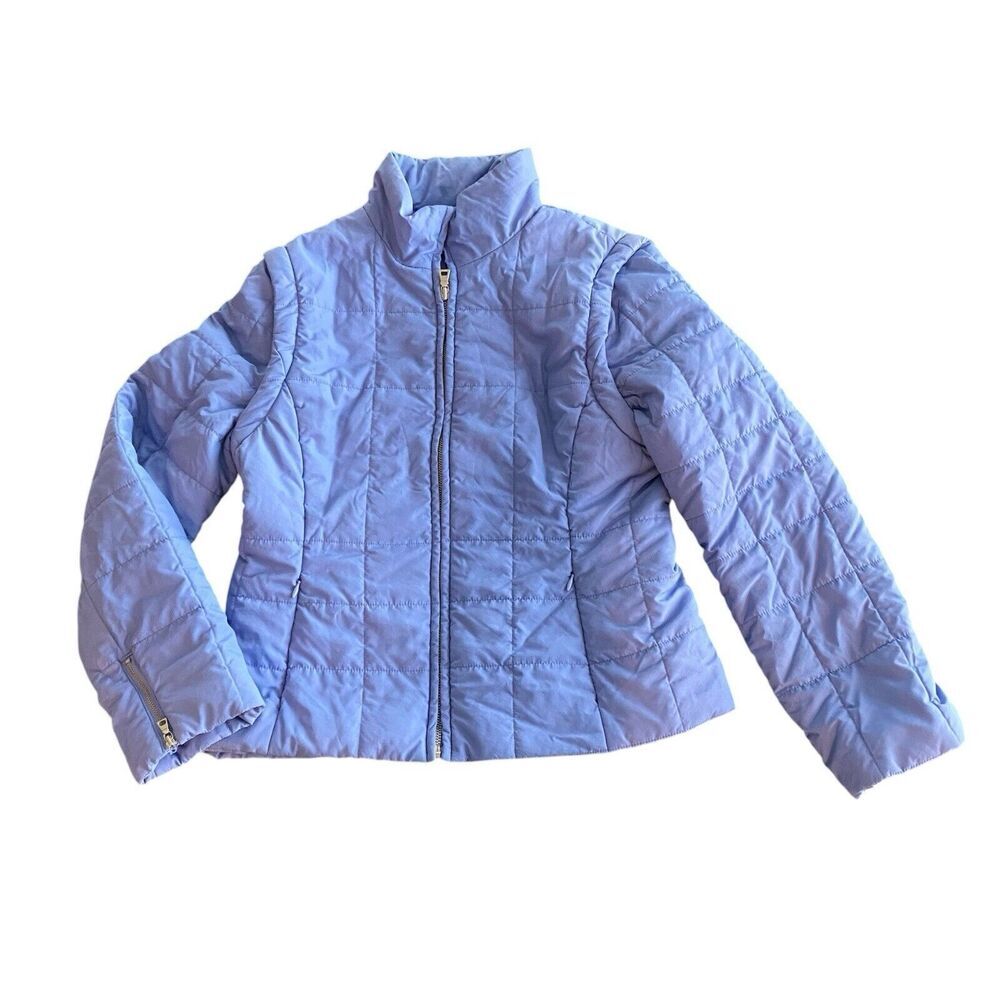 Petite Sophisticate Women's Purple 2 In 1‎ Jacket Vest Quilted Puffer Size Small